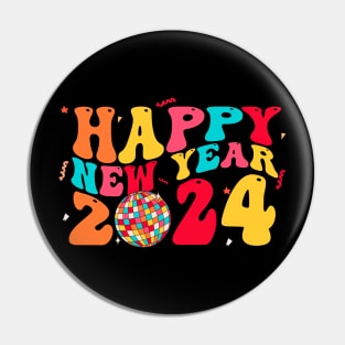 Colourful Happy New Year 2024 Pin