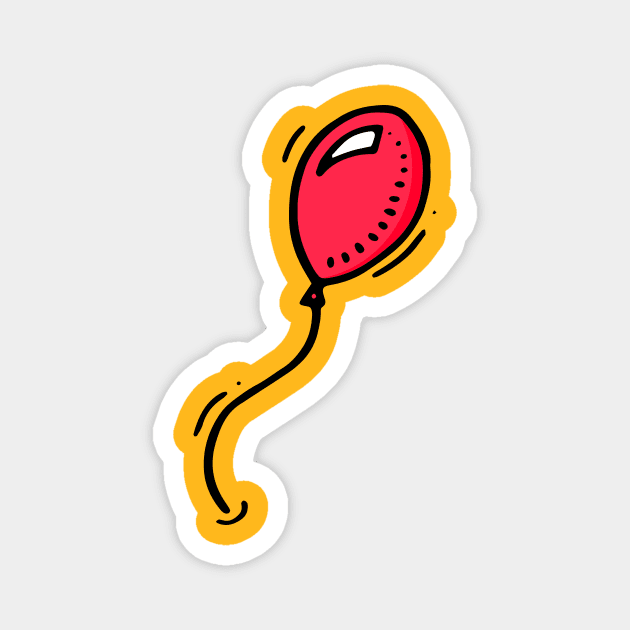 Simple Red Balloon Magnet by VANDERVISUALS