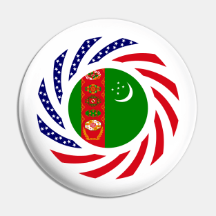 Turkmen American Multinational Patriot Flag Series Pin