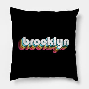 Brooklyn  / Retro Typography Design Pillow