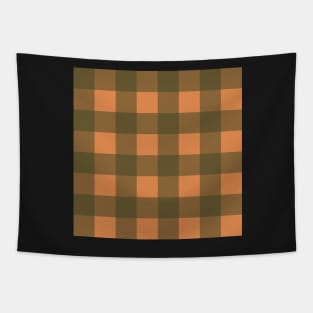 Orange and Green Tea Towel Buffalo Plaid Tapestry