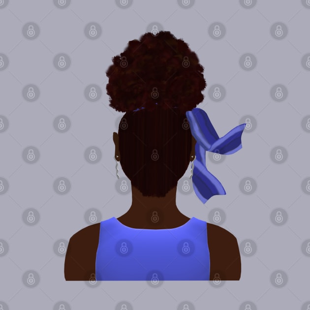 High Afro Puff Ponytail (Gray Background) by Art By LM Designs 