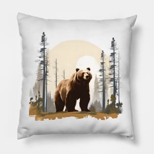 Brown Bear Forest Pillow