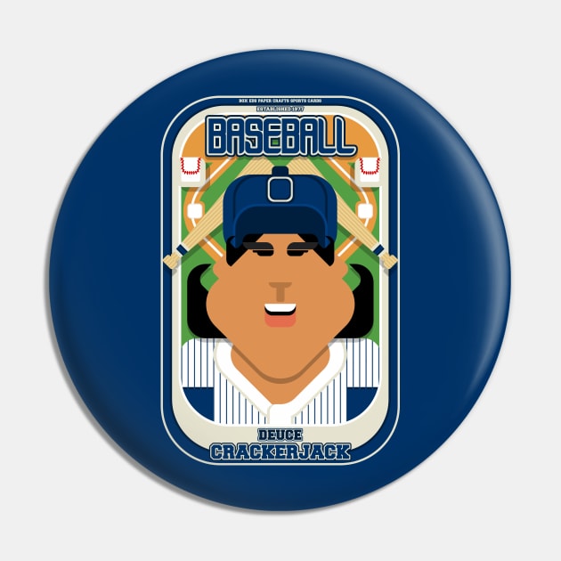 Baseball Blue Pinstripes - Deuce Crackerjack - Indie version Pin by Boxedspapercrafts