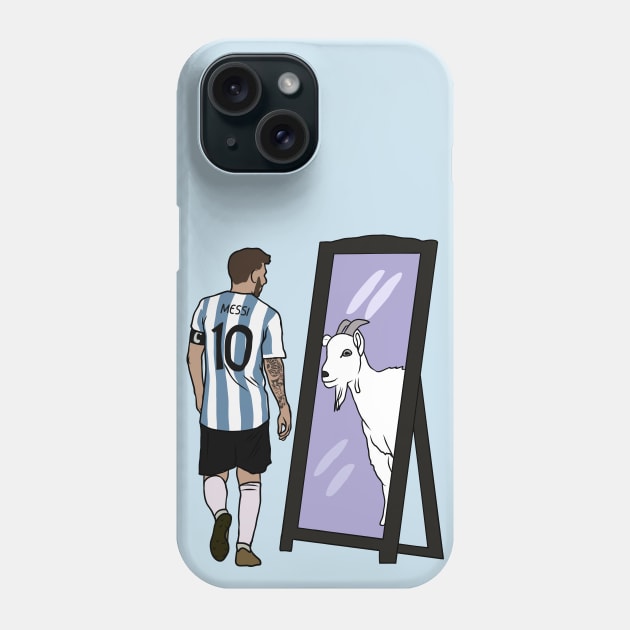 Leo Messi Mirror GOAT Phone Case by rattraptees