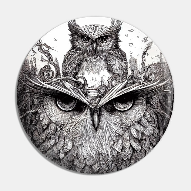 Owl Bird Wild Nature Illustration Line Epic Illustration Line Art Pin by Cubebox