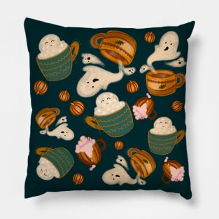Halloween autumn print in children's drawing style Pillow