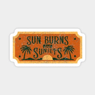 Sunburns & Sunsets Retro Vintage Sunset Faux Patch Magnet