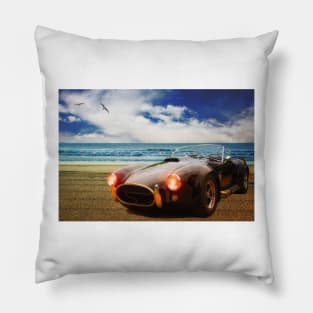 Shelby Cobra On The Beach Pillow