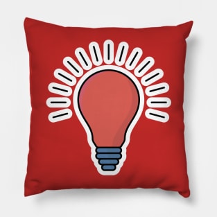 Creative idea sticker design vector logo concept illustration. Lightbulb sticker logo icon design. Pillow
