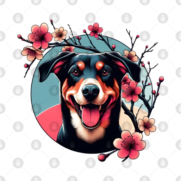 Transylvanian Hound Welcomes Spring with Cherry Blossoms by ArtRUs
