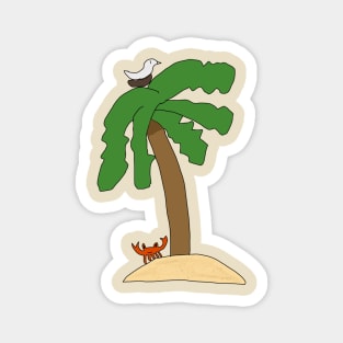 A Palm Tree on a Beach Magnet