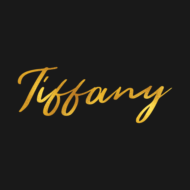 Tiffany Name Hand Lettering in Faux Gold Letters by Pixel On Fire