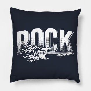 Rock Vintage Grungy Halftone Pillow