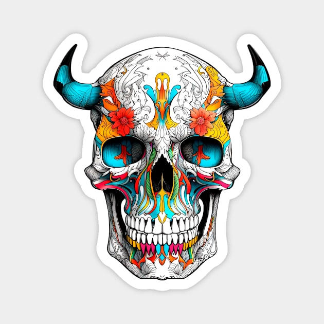 Demon skull Magnet by Skulls To Go