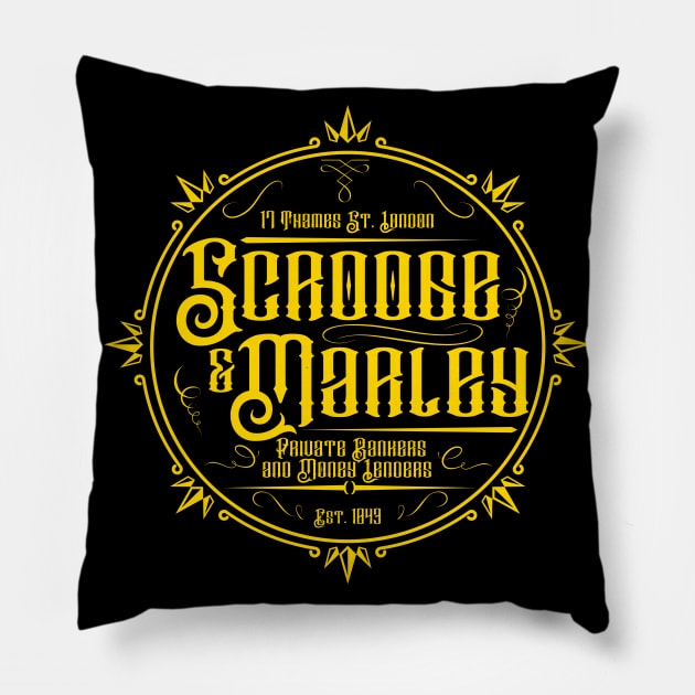 Scrooge private banker and money lender Pillow by carloj1956