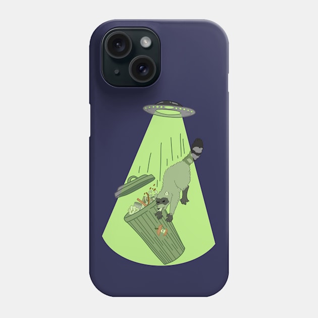 UFO Abducting Raccoon Phone Case by ApothecaryOpossum