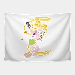 Bazooka Jules Gun toting chick Tapestry