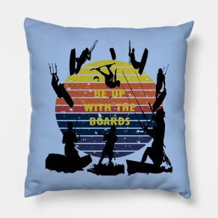 Kitesurfers Be Up With The Boards Retro Style Pillow