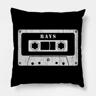 Rays - Vintage Cassette White Pillow