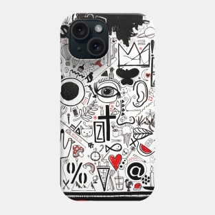 Mijumi Full Page Doodle 1 Black Phone Case