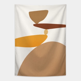 Earthy Mid Century Modern Abstract Calm Rocks Tapestry