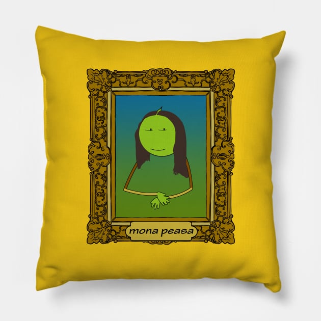 Framed Mona Peasa Pillow by shackledlettuce