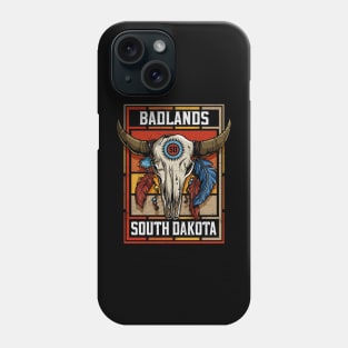 Badlands South Dakota Native American Bison Skull Phone Case