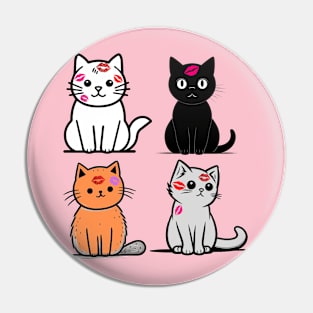 Cat Kisses - Cute Cat Lipstick Design Pin