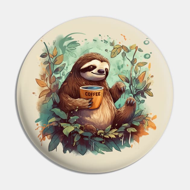 Sloth Coffee Pin by mbloomstine