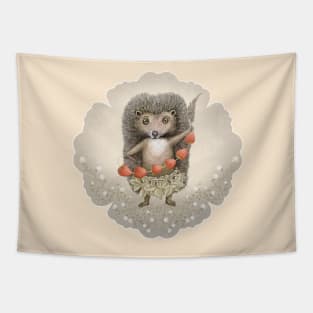 Hedgehog Presents from forest Tapestry