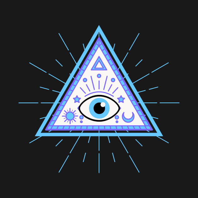All Seeing eye Light Blue by Just In Tee Shirts