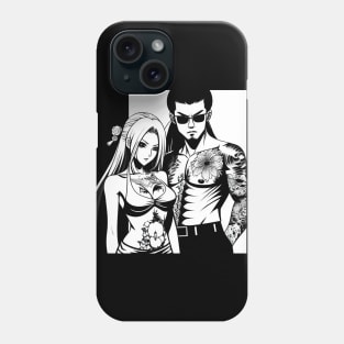 Japanese Tattoo Girlfriend Boyfriend Anime Couple Phone Case