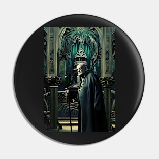 Aleister Crowley The Great Beast of Thelema in a Dark Magickal Palace Digital Art Pin
