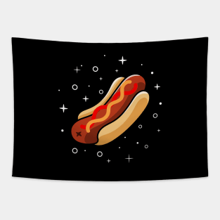 Hotdog with sparkling stars Tapestry