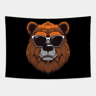 Sarsactic furry bear logo black Tapestry