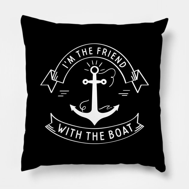 Friend With The Boat Pillow by LuckyFoxDesigns