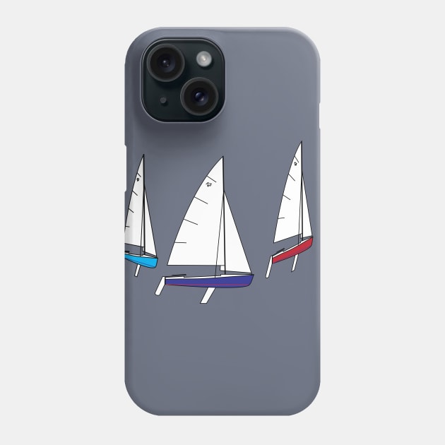 Flying Scot Sailboats Rounding a Mark Phone Case by CHBB