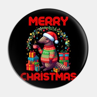 Christmas Armadillo Pin