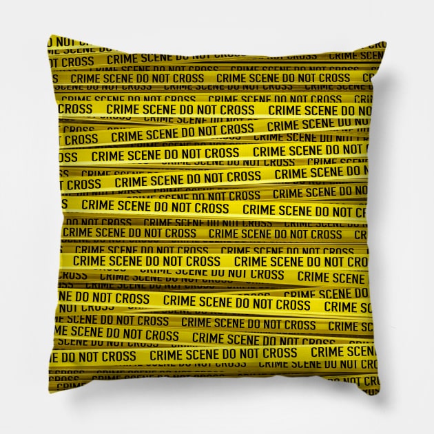 Crime Scene Tape Pillow by Grandeduc