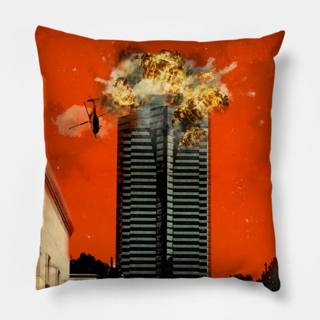 Die Hard retro travel print Pillow by 2ToastDesign