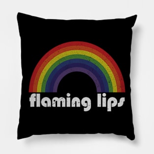 Flaming Lips Vintage Retro Rainbow Pillow