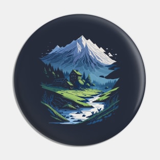 mountains, river and forest Pin