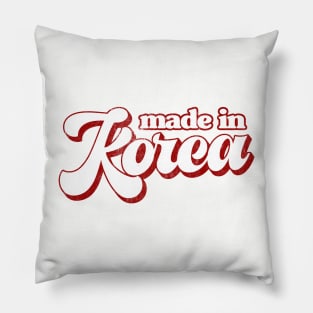 Made In Korea / Asian Pride Vintage Typography Design Pillow