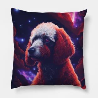 a poodle in the galaxy Pillow