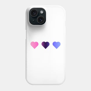 Bi+ Hearts Omnisexual Flag (Horizontal Gradient Trio) Phone Case