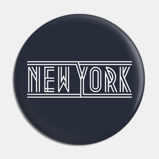 New York Lettering (White) Pin by MrFaulbaum