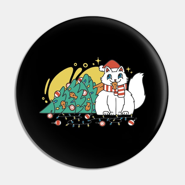 Festive Furry Feline Fun Pin by Life2LiveDesign