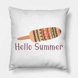 Hello Summer - Multicolored Popsicle Graphic Illustration GC-105-03 Pillow