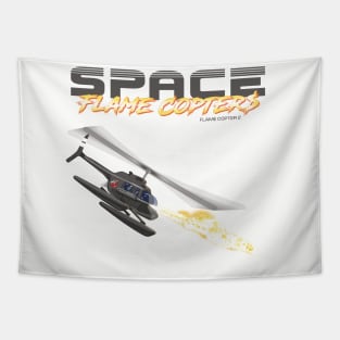 Space Flame Copter Tapestry